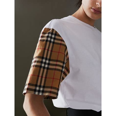 burberry check shoulder long sleeve cotton t shirt|burberry short sleeve button up.